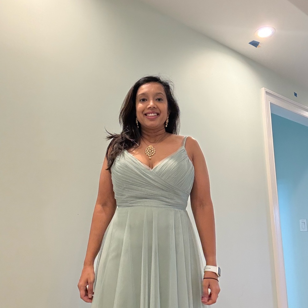 Jenny Yoo Soft Green Maxi Dress